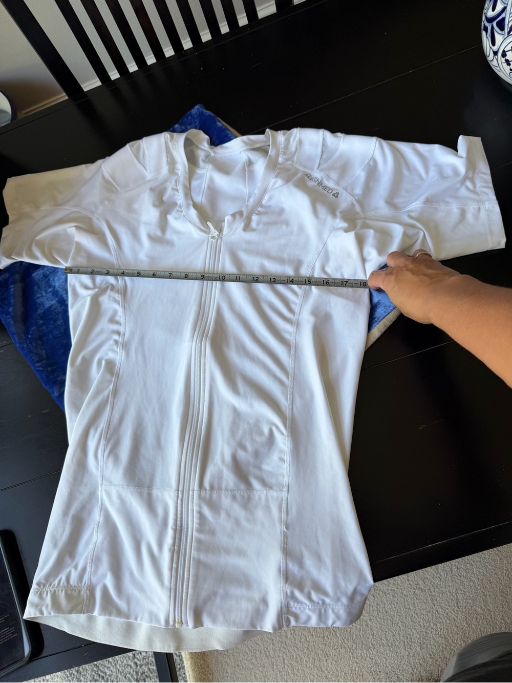 White Short-Sleeve Zip Front Women's Athletic Tee